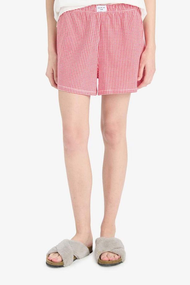 Regular Fit Pijama Takımı Kısa Kollu Baskılı Üst Esnek Belli Şort-fall In Love F1958ax25sp - 6