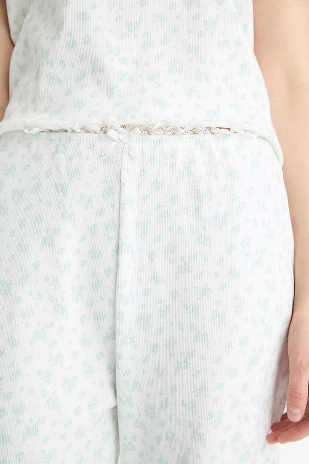 Pijama Takımı Ribana Kısa Kollu Üst Esnek Belli Uzun Alt-fall In Love E6679ax25sp - 5