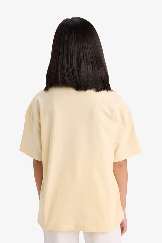 Kız Çocuk Oversize Geniş Kalıp Bisiklet Yaka Kısa Kollu Tişört E0392a825sm - 6