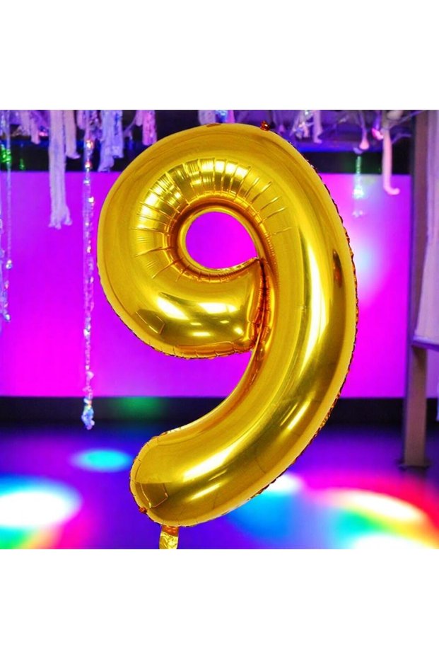 Gold 9 Number Foil Balloon Suitable for Helium Gasina High Quality 1 Meter Gold 9 Number Balloon