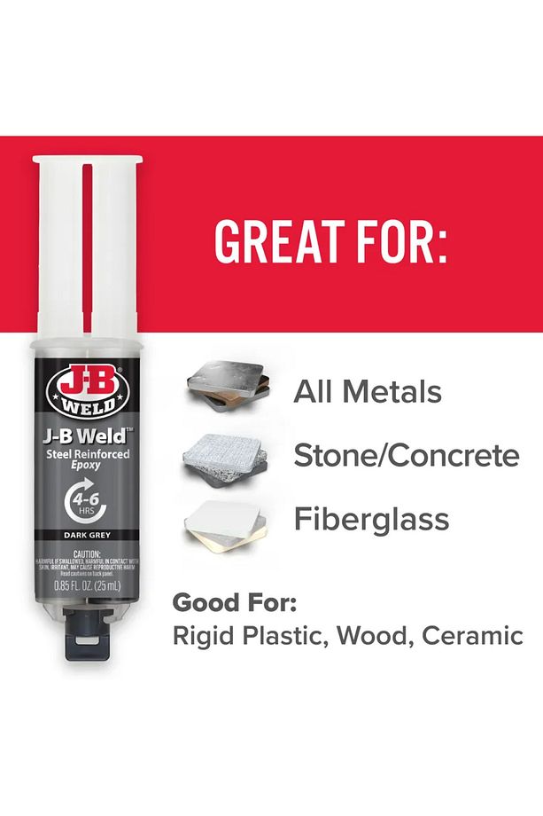 J-B Weld™ Şırınga - 25 ml Çok Yüzeyli Hızlı Süper Güçlü Epoksi Yapıştırıcı - 5
