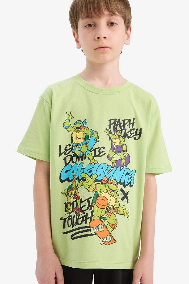 Yeni Sezon Erkek Çocuk Ninja Turtles-Retro Pijama Takımı Kısa Kollu Üst Şort - 4