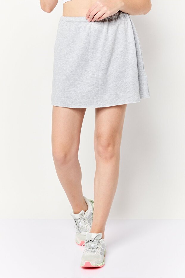Women Heather Mini Skirt, Grey