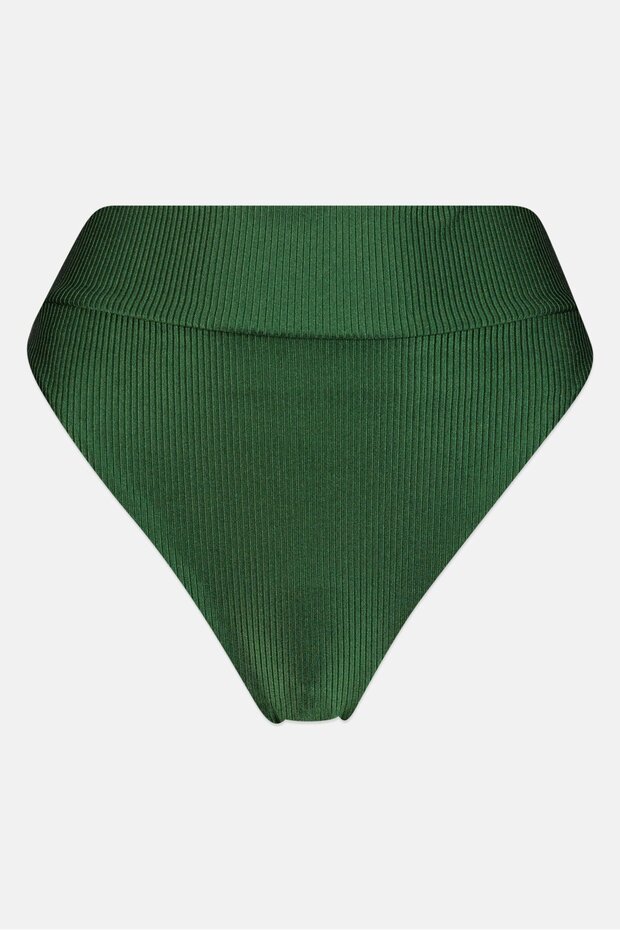 Women Ribbed Pull On Panty, Dark Green