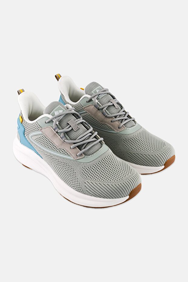 Women Brand Logo Lace Up Training Shoes, Grey