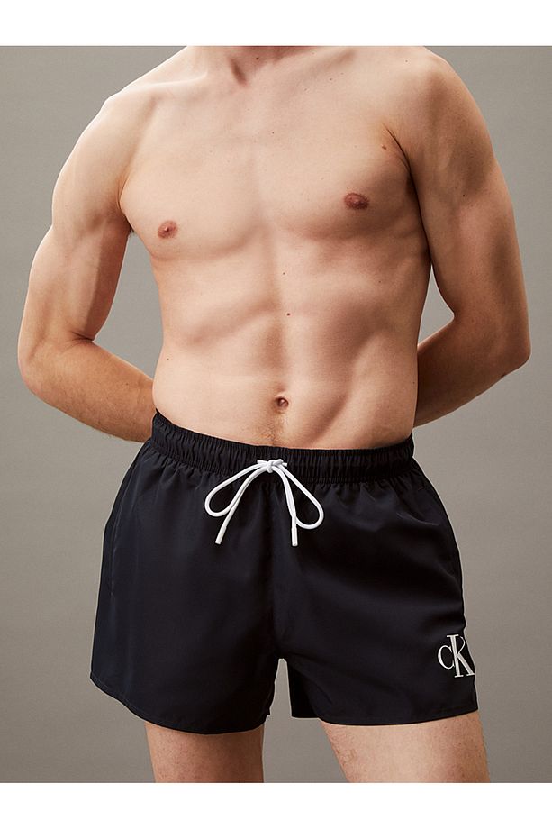 Short Drawstring Swim Shorts - CK Monogram - Deniz Şortu - 3