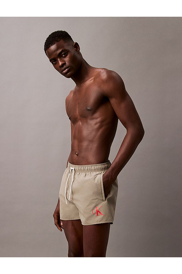 Short Drawstring Swim Shorts - CK Monogram - 2