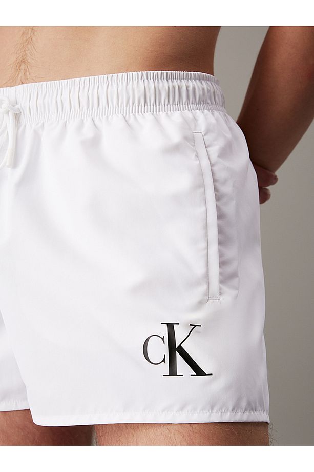 Short Drawstring Swim Shorts - CK Monogram - 3