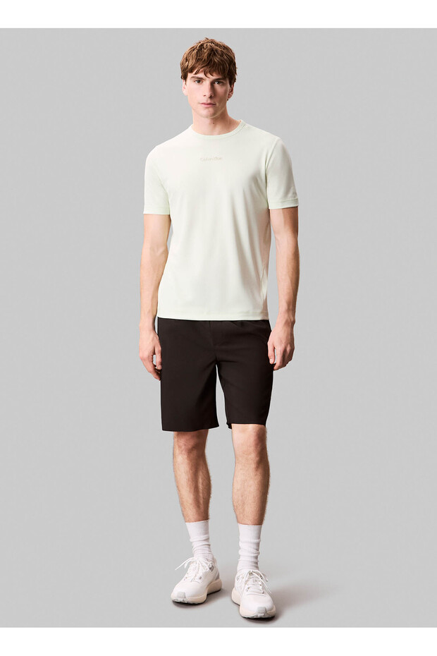 LVGMS5K159FUO-WO - Neon Yeşil Yuvarlak Yaka Normal Düz Erkek T-Shirt - 1
