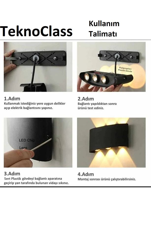 Dekoratif Çift Taraflı Led Aplik Günışığı Modern Led Aplik Şık Tasarım - 8