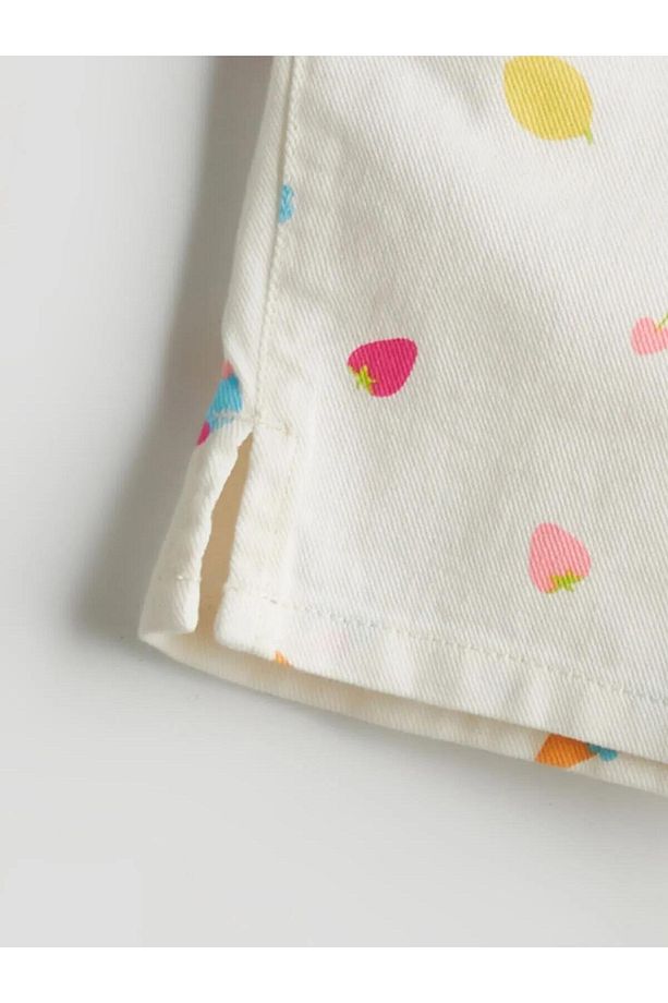 LCW Kids Beli Lastikli Gabardin Kız Çocuk Şort (S5) - 2