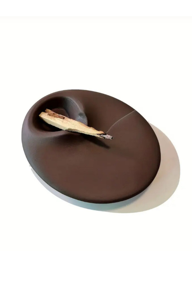 Kahverengi El Yapımı Taş Tozu Tütsülük – Palo Santo Uyumlu Tütsü Tabağı - 4