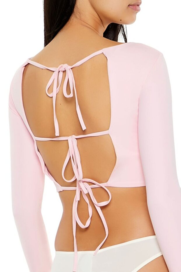 Bağlamalı Crop Bluz - 2