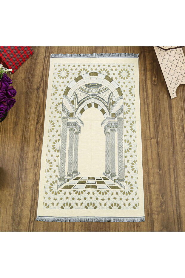 Medina Luxury Chenille Prayer Rug Cream (66X116Cm) 520 Gr