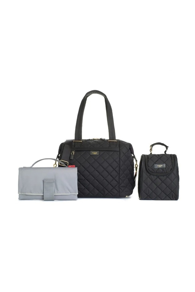 Stevie Quilted Baby Care Bag Black 38X34X14 cm