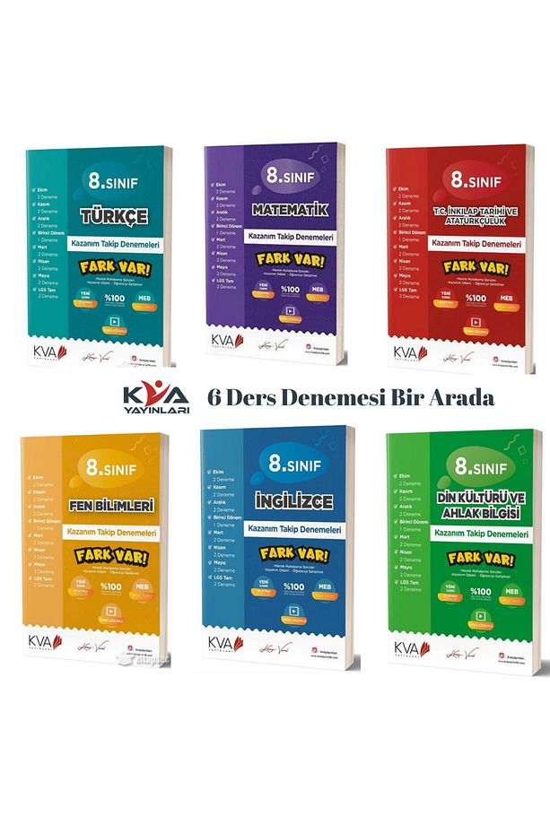 Koray Varol Yayınları 8.Sınıf Tüm dersler Deneme Seti 6 Kitap - 1