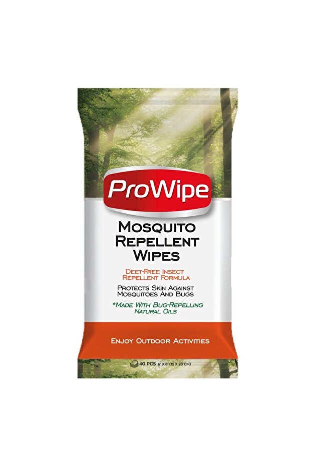 ProWipe Mosquito Repellent Wipes – DEET-Free, Natural Bug Protection – Pack of 1 x 40 Wipes