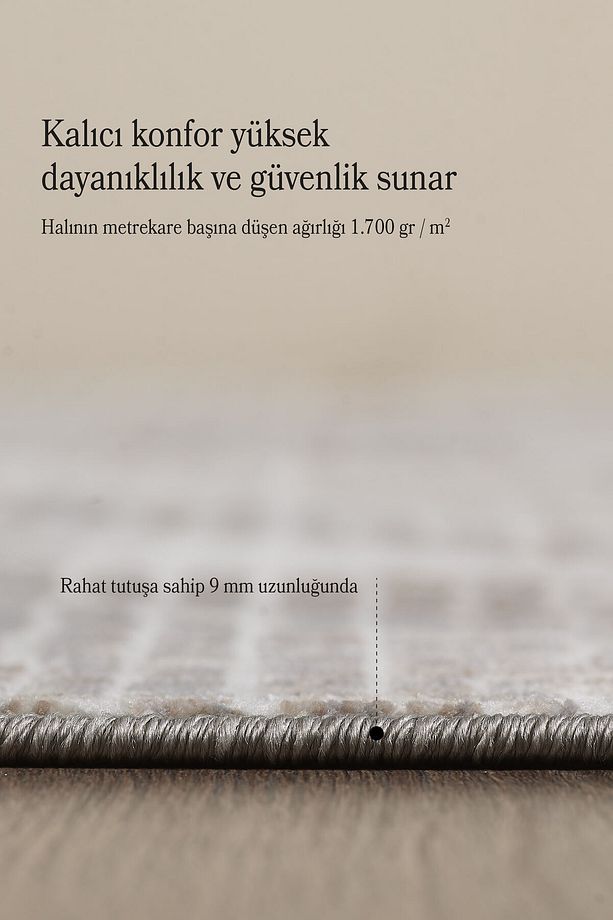 Pamuk Tabanlı Yumuşak Dokulu Salon Halısı Oturma Odası Halısı Mutfak Halısı Dokuma Halı Bambu Halı - 6