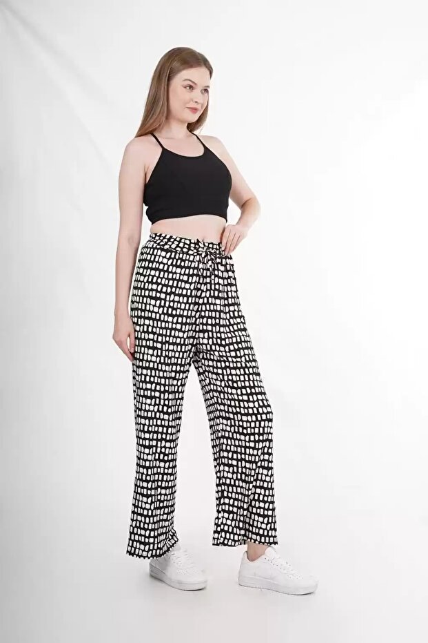 بنطال مكشكش بخصر مطاطي منقوش - 3