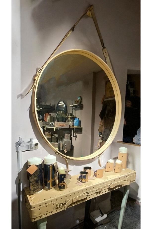 Deri Ayna Ve Deri Dresuar 2'li Set Corrda Natural X Large Modeli Ve Betsy Natural Modeli Beraber - 8