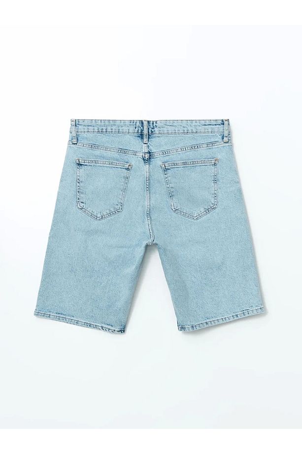 Xsıde Indigo Erkek Jean Şort Standart Kalıp Erkek Kot Şort - 6