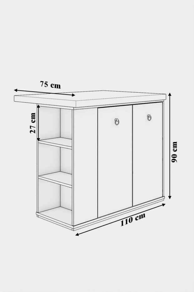 DF01112B MDF Mutfak Adası Mutfak Dolabı Ada Mutfak Yemek Masası - 3