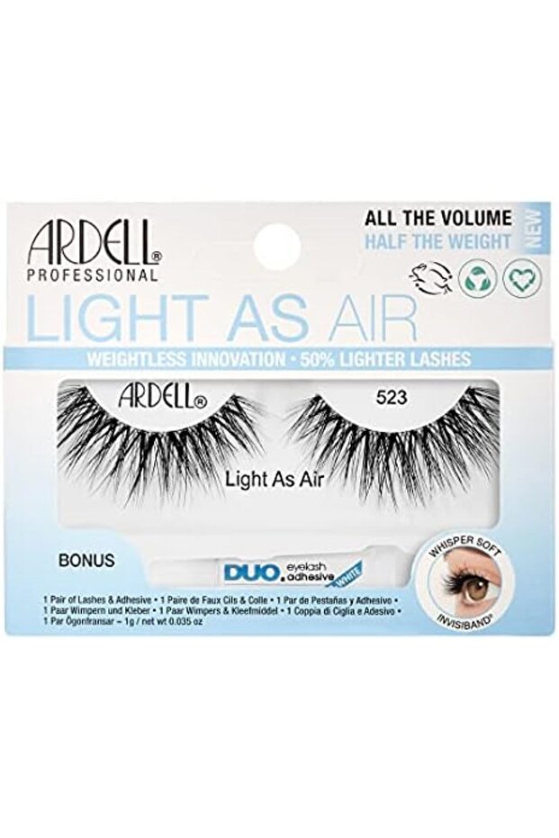 Light As Air, Weightless 50% Lighter Lashes - 523, Plus A Bonus Duo Adhesive