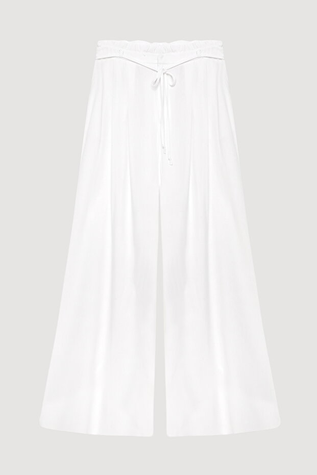 Fır Fır Detailed Palazzo Trousers White