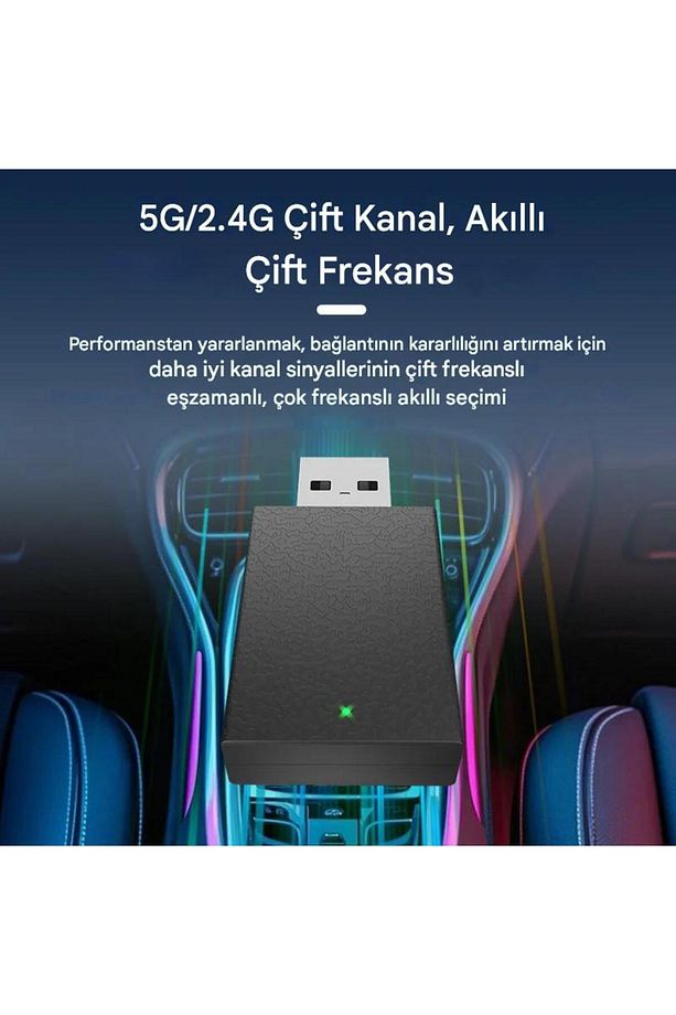 Nano Tak Çalıştır Kablosuz Apple Carplay & Android Auto Mini Adaptörü |Type-C Bağlantı Hediyeli 45MM - 6