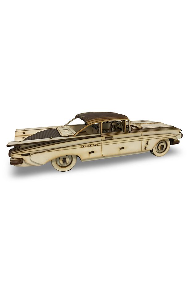 219 Parça 1959 Chevy Impala Ahşap Maket - 3D Ahşap Retro Araba Modeli - 2