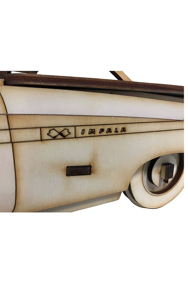 219 Parça 1959 Chevy Impala Ahşap Maket - 3D Ahşap Retro Araba Modeli - 3