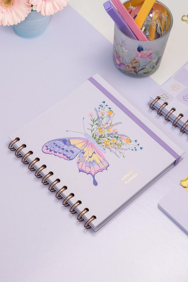 15x15 cm Kare 2'li Set Spiralli Süresiz Planlayıcı Ajanda ve Defter - 3