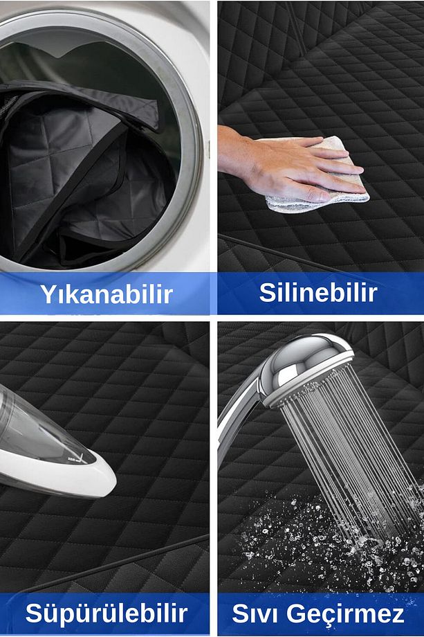 3’lü Oto Koltuk Örtüsü Seti | Araba Ön ve Arka Koltuk Koruyucu Kılıf | Kedi Köpek Çocuk Araç Örtüsü - 8