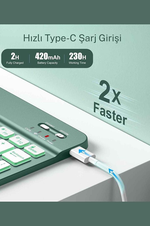 iPad 10. 11. Nesil Uyumlu Model A3354, A3355, A3356 A2696, A2757, A2777, A3162 Klavyeli Tablet Kılıf - 4