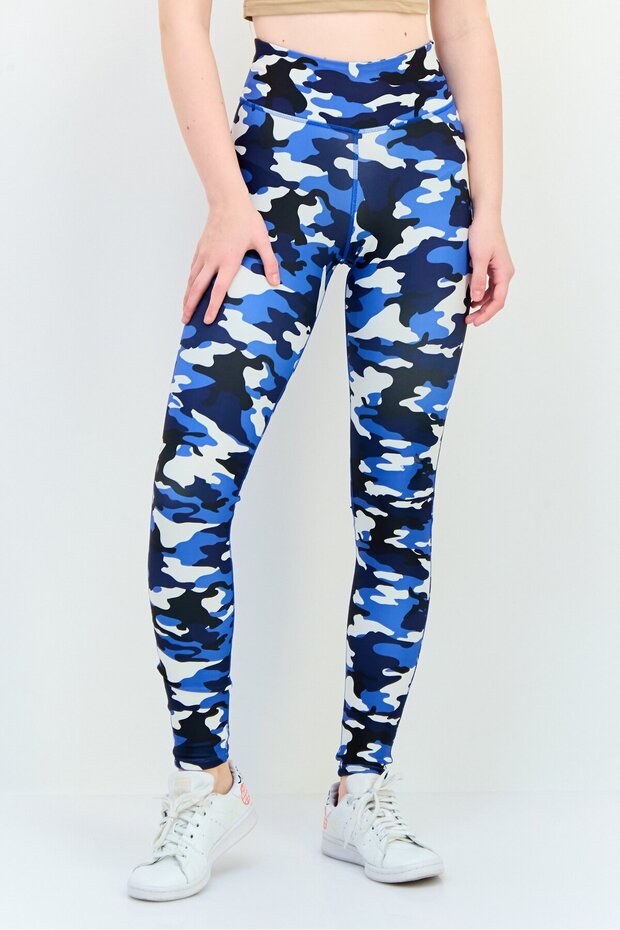 Women Sportswear Camouflage Fit Training Leggings, Multicolor
