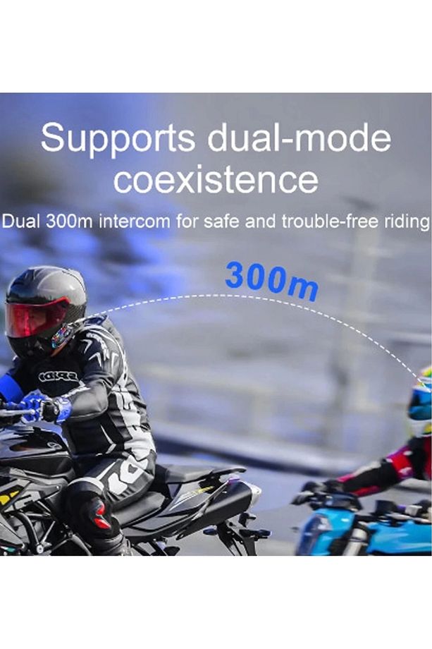 Y20 Max Motosiklet Bluetooth 5.3 Kask Intercom 2 Kişi 300 Metre Eşleşme Özellikl - MCT4367-6407 - 6