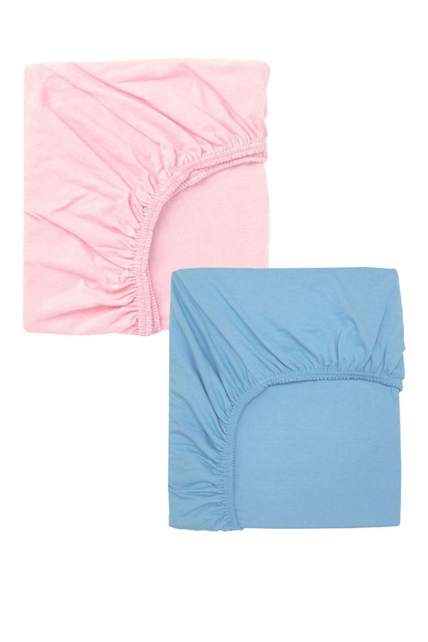 2 Pieces 70 X 140 X 20 cm Elastic Combed Cotton Fabric Baby Bedsheet