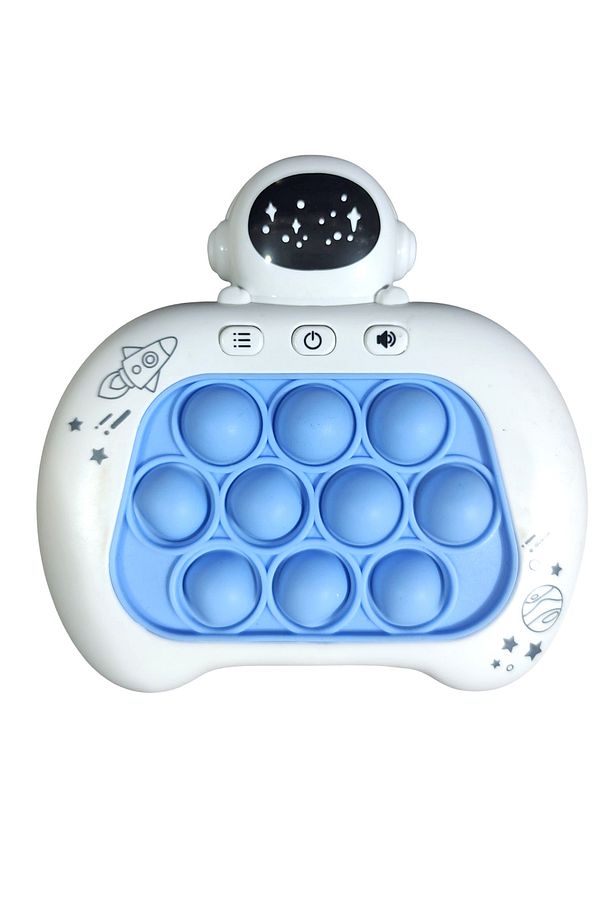 Popit Makinesi Işıklı Oyun Fast Push Pilli Fidget Kabarcık - Astronot Mavi - 3
