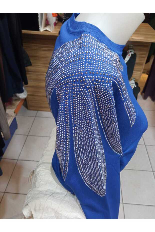 Omuz Taşlı Triko Bluz - 1