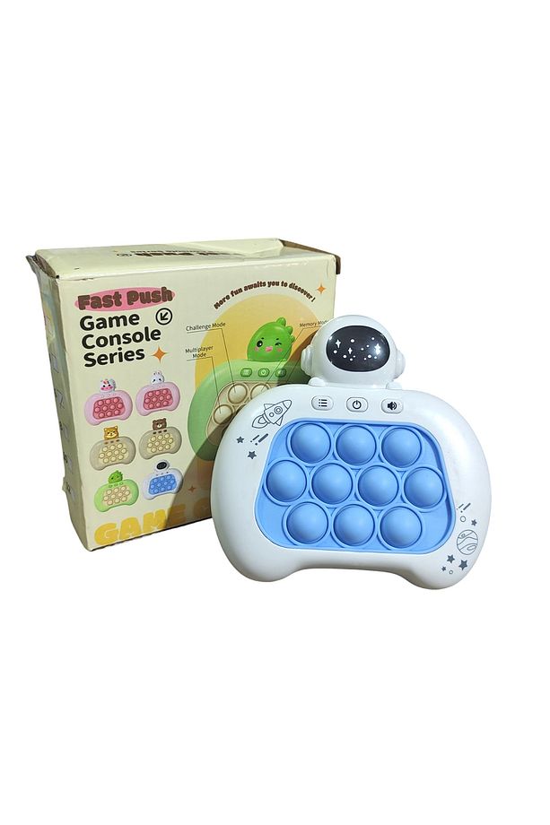 Popit Makinesi Işıklı Oyun Fast Push Pilli Fidget Kabarcık - Astronot Mavi - 2