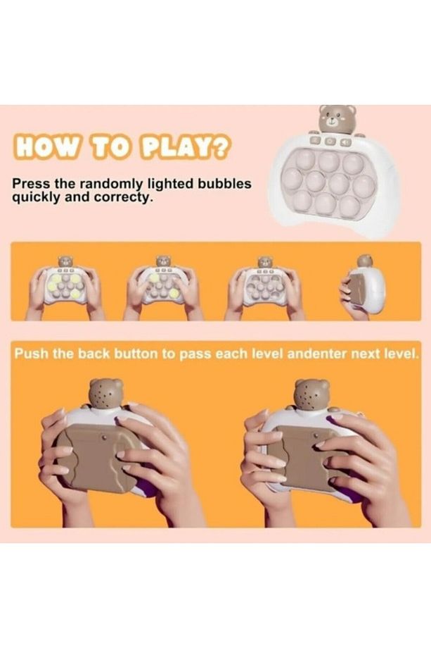 Popit Makinesi Işıklı Oyun Fast Push Pilli Fidget Kabarcık - Unicorn - 5