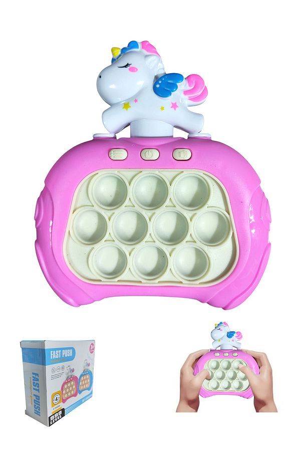 Popit Makinesi Işıklı Oyun Fast Push Pilli Fidget Kabarcık - Unicorn - 1