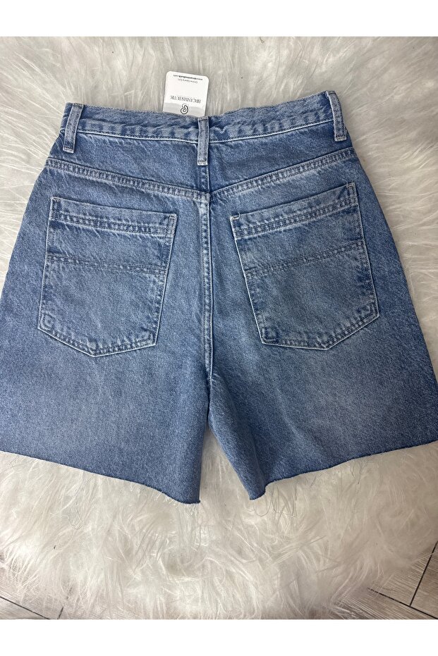 ORTA MAVİ KOT ŞORT - 3