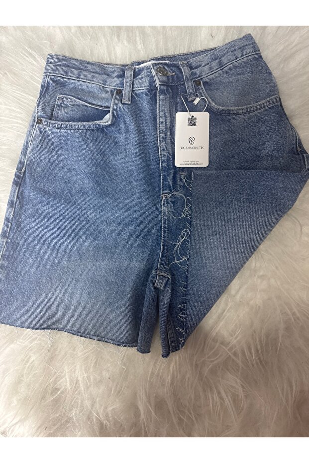 ORTA MAVİ KOT ŞORT - 2