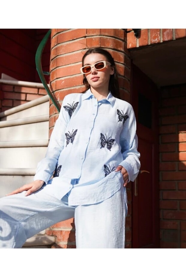 Taş Detaylı Gömlek - 1