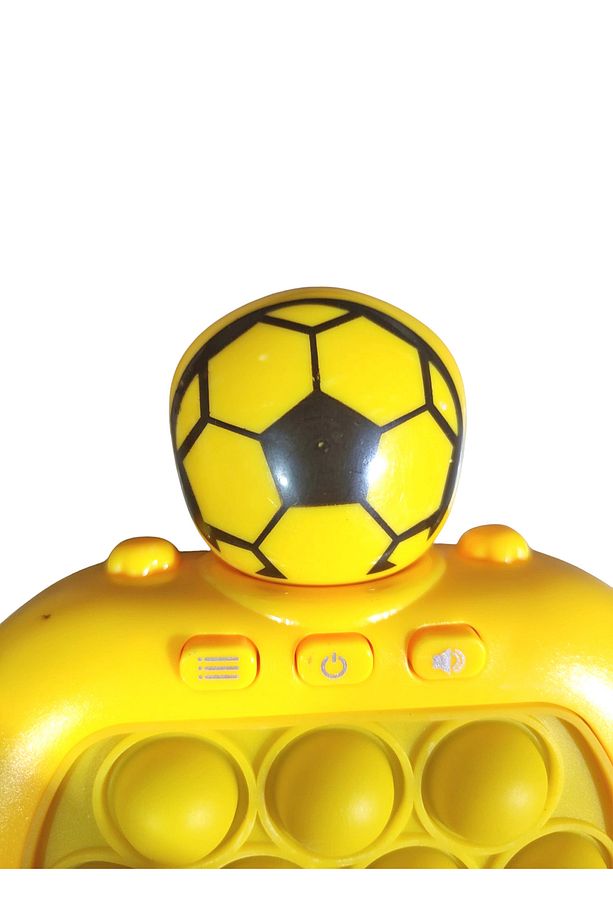 Popit Makinesi Işıklı Oyun Fast Push Pilli Fidget Kabarcık - Futbol Sarı - 2