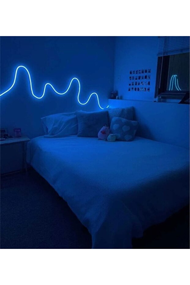 Neon Esnek Şerit Led 3 Metre MAVİ + 220 Volt Fiş - 2