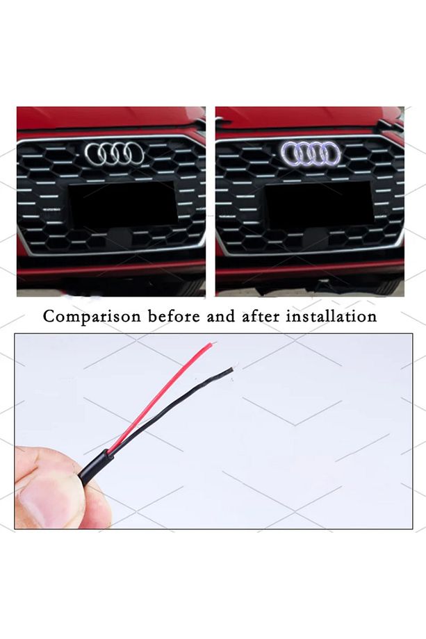 _audı Ön Logo Led Işığı A1-a3-a4-a6-q2 (275MMX95MM) Mat Siyah Renk Beyaz Işık - 4