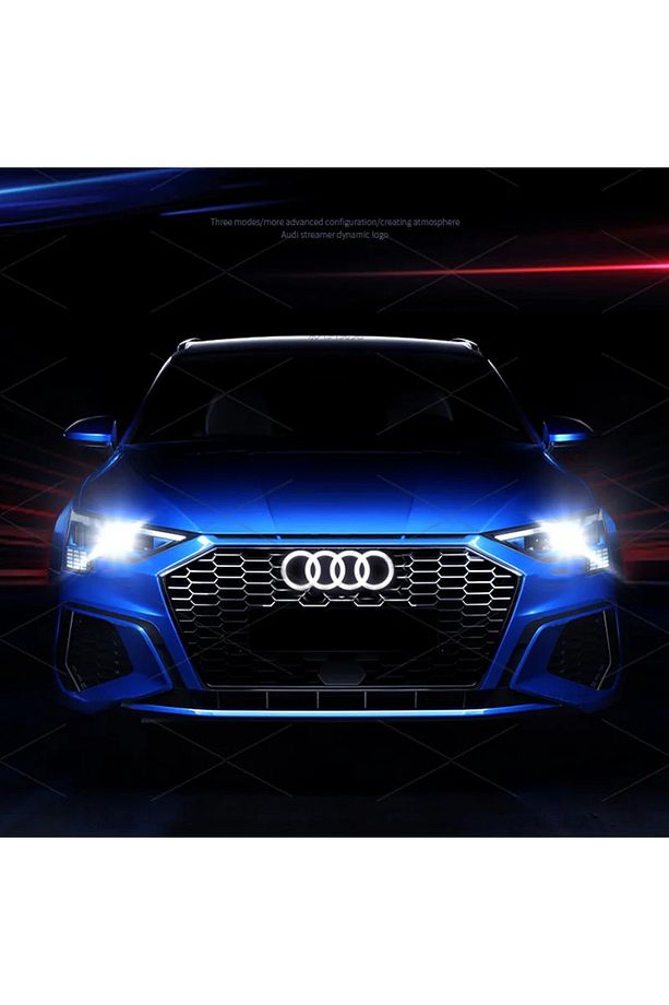 _audı Ön Logo Led Işığı A1-a3-a4-a6-q2 (275MMX95MM) Mat Siyah Renk Beyaz Işık - 5