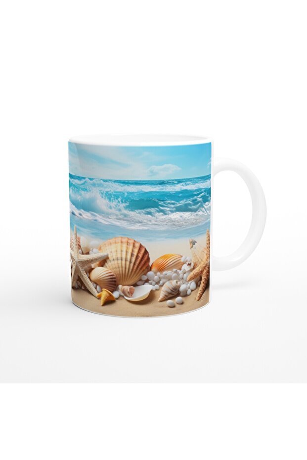 Turquoise Waves and Shells Mug - 3